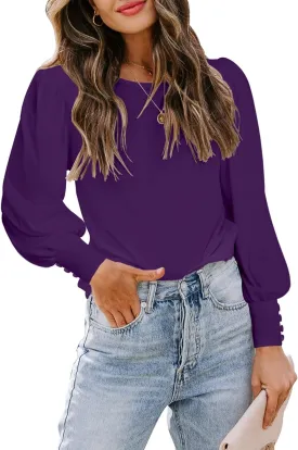 DOROSE Womens Tops Puff Sleeve Blouses Dressy Casual Work T Shirts