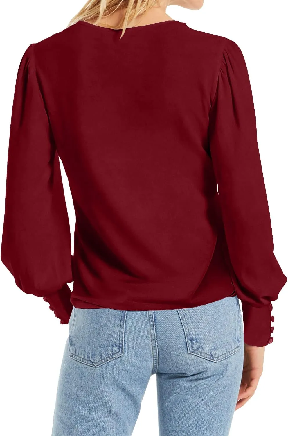 DOROSE Womens Tops Puff Sleeve Blouses Dressy Casual Work T Shirts