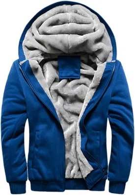FOURSTEEDS Women's Solid Hooed Hoodies Thick Wool Lining Warm Winter Jacket Coats