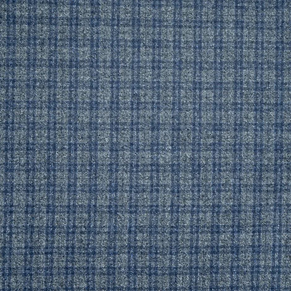 Grey & Blue Checkered Pure Wool Suiting