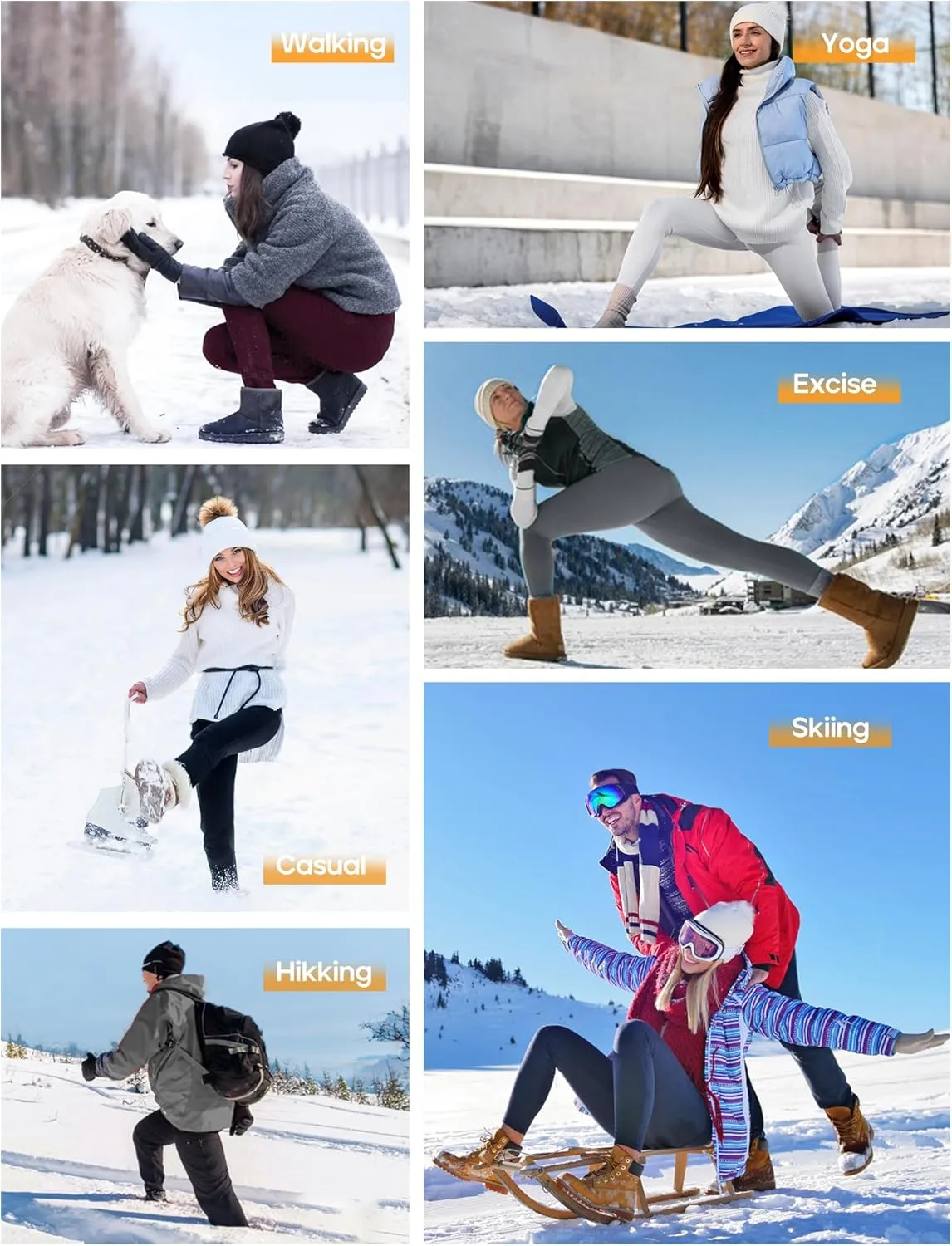 Heathyoga Fleece Lined Leggings Women with Pockets Water Resistant Thermal Leggings Winter Warm Yoga Pants Hiking Running