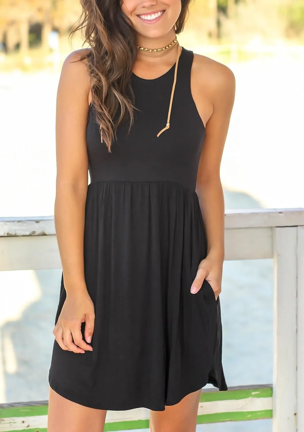 HiMONE Vacation Dresses for Women 2025 Summer Dress Women's Casual Sundresses Casual Beach Petite Sun Dress XS-2XL