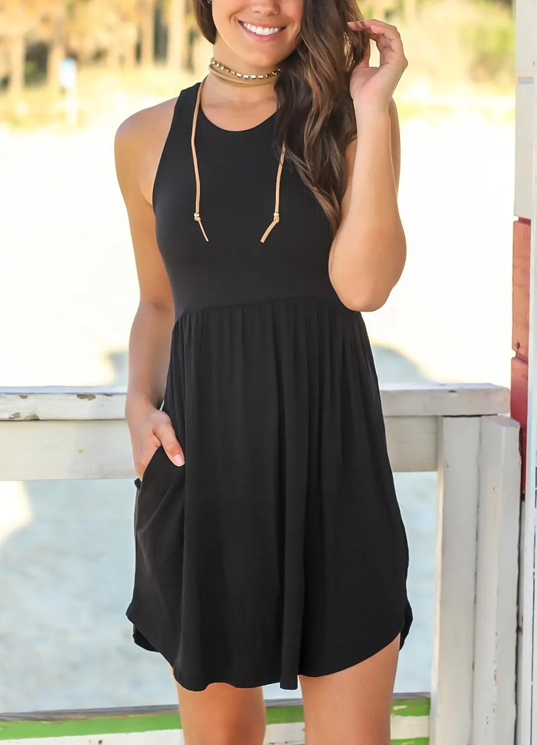 HiMONE Vacation Dresses for Women 2025 Summer Dress Women's Casual Sundresses Casual Beach Petite Sun Dress XS-2XL