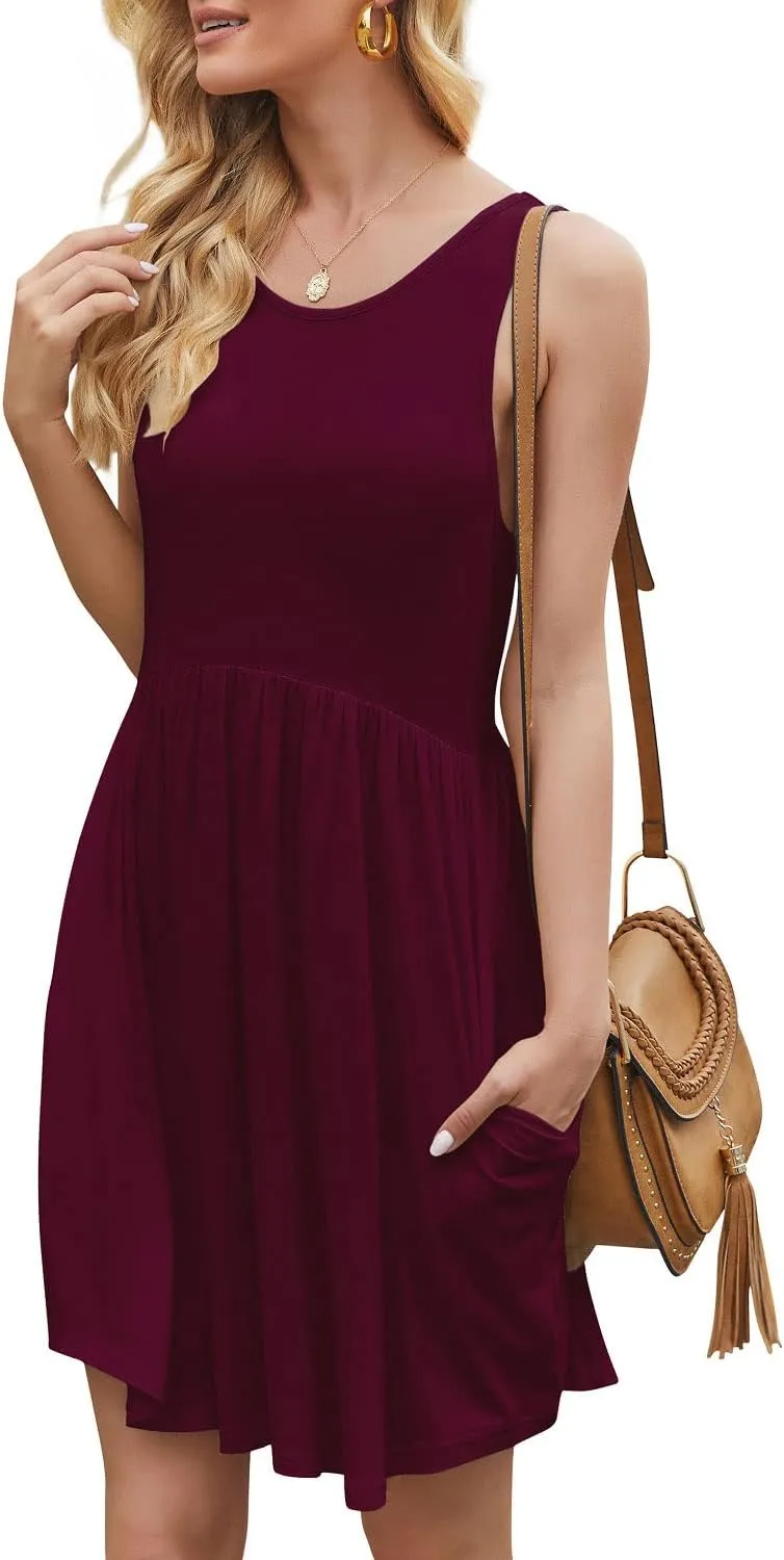 HiMONE Vacation Dresses for Women 2025 Summer Dress Women's Casual Sundresses Casual Beach Petite Sun Dress XS-2XL