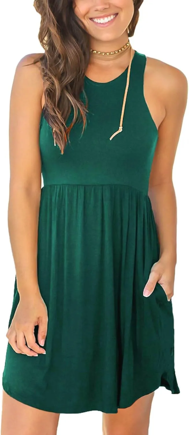 HiMONE Vacation Dresses for Women 2025 Summer Dress Women's Casual Sundresses Casual Beach Petite Sun Dress XS-2XL
