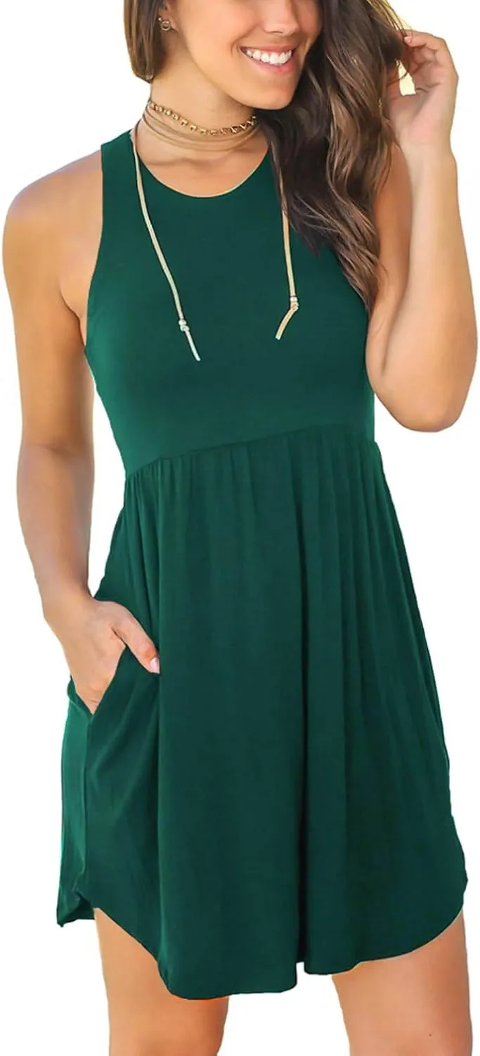 HiMONE Vacation Dresses for Women 2025 Summer Dress Women's Casual Sundresses Casual Beach Petite Sun Dress XS-2XL