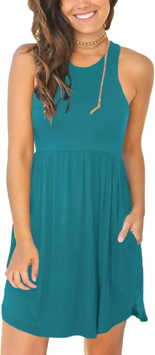 HiMONE Vacation Dresses for Women 2025 Summer Dress Women's Casual Sundresses Casual Beach Petite Sun Dress XS-2XL