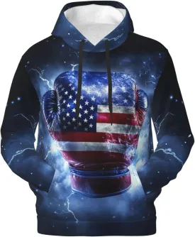 Hoodies for Men Novelty Mens Hoodies 3D Prints Thick Men's Graphic Pullover Hooded Sweatshirts with Big Pockets