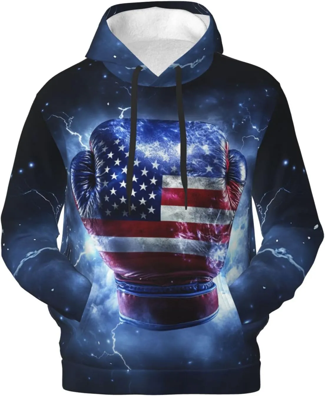 Hoodies for Men Novelty Mens Hoodies 3D Prints Thick Men's Graphic Pullover Hooded Sweatshirts with Big Pockets