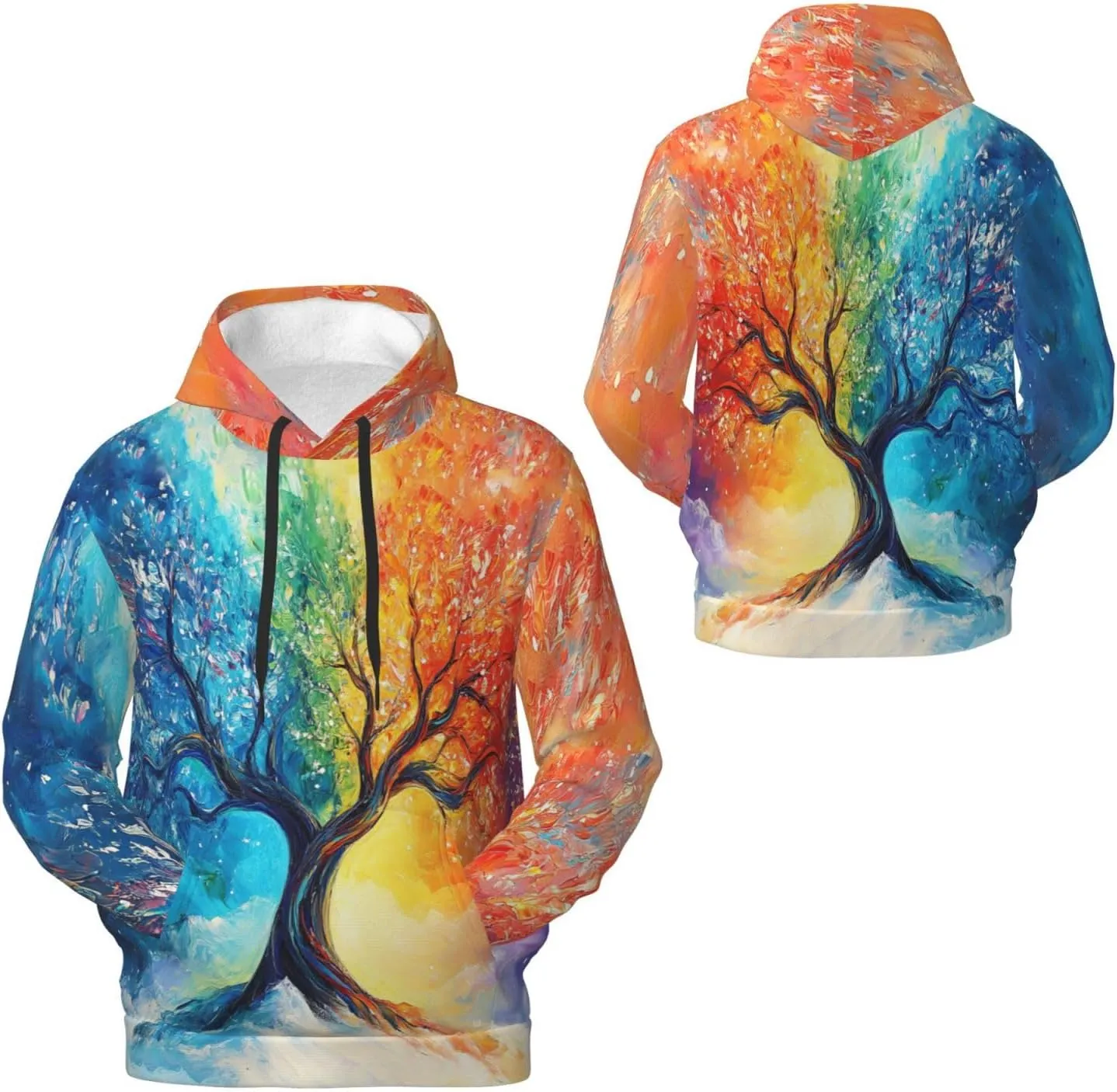 Hoodies for Men Novelty Mens Hoodies 3D Prints Thick Men's Graphic Pullover Hooded Sweatshirts with Big Pockets