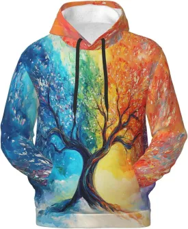 Hoodies for Men Novelty Mens Hoodies 3D Prints Thick Men's Graphic Pullover Hooded Sweatshirts with Big Pockets