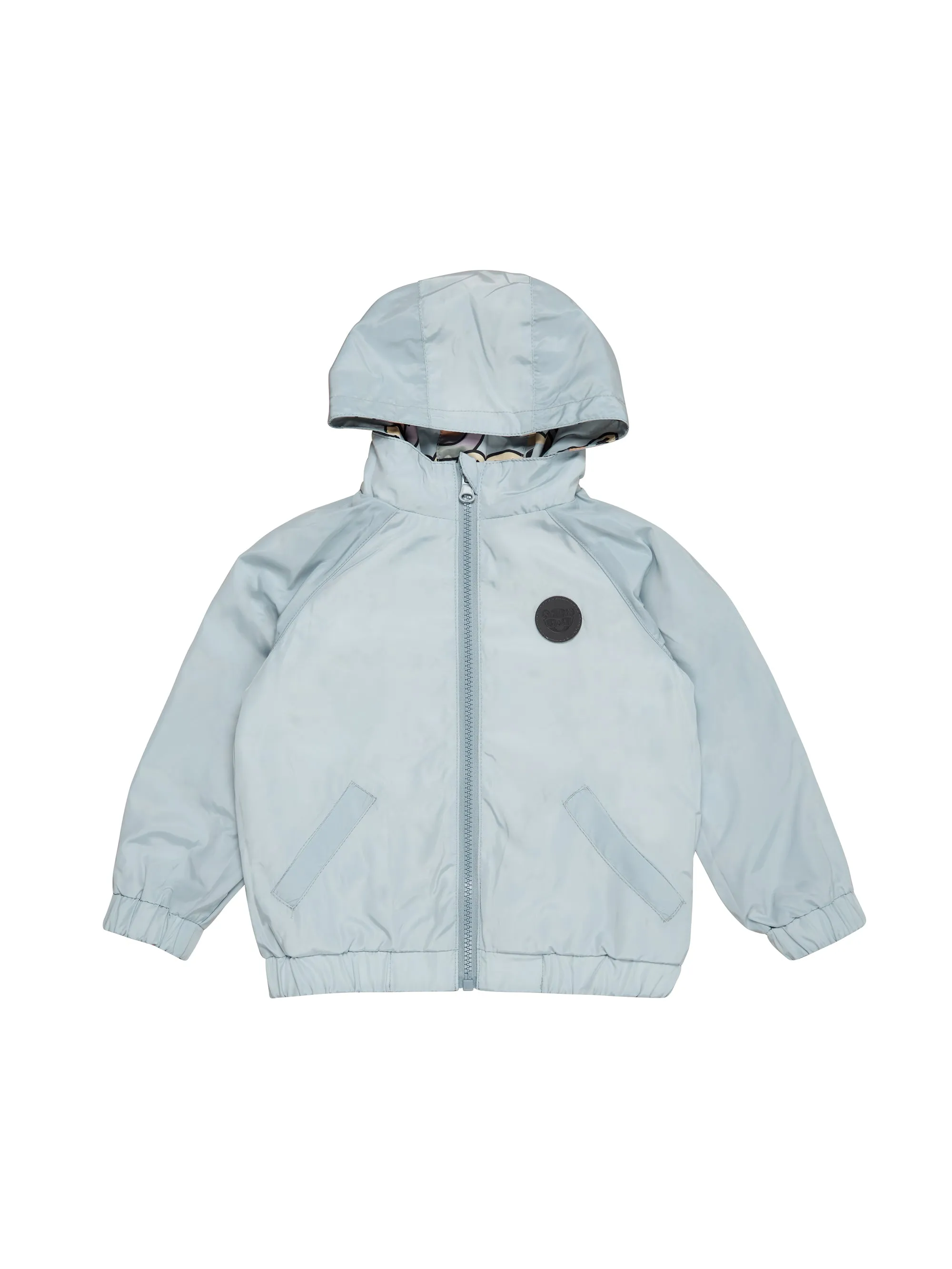 Huxbaby Smile Bear Reversible Rain Jacket - Dusty Sky
