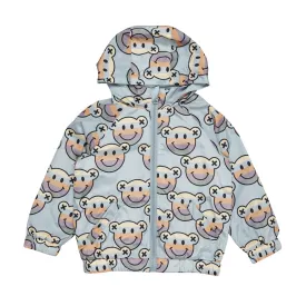 Huxbaby Smile Bear Reversible Rain Jacket - Dusty Sky