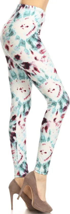 Leggings Depot High Waisted Tie Dye & Fabric Print Leggings for Women - Reg, Plus, 1X3X, 3X5X