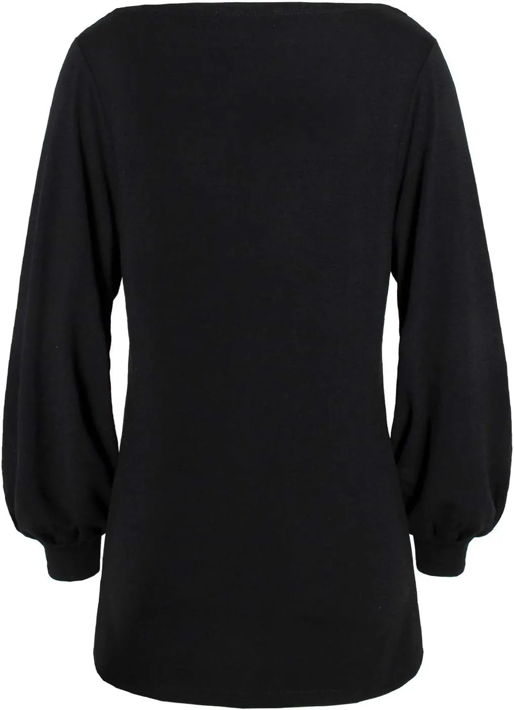 PESION Womens Casual Bishop Sleeve Blouse Boat Neck T-Shirts Tunic Tops
