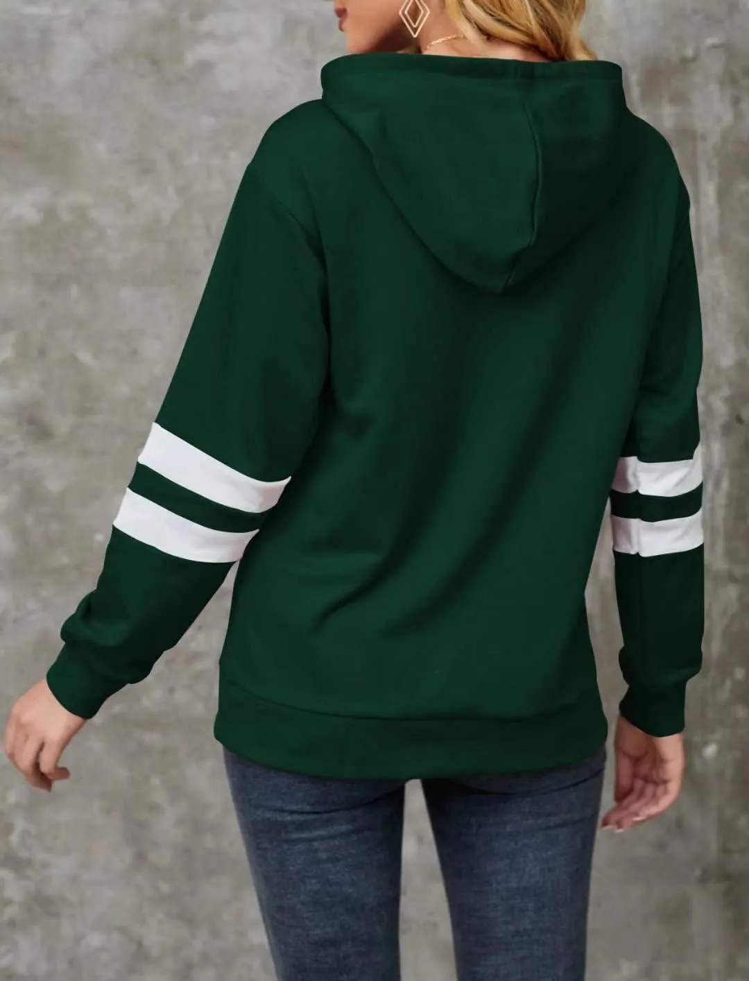 TICTICMIMI Women Sunflower Print Sweatshirts Color Block Long Sleeve Hoodies Lightweight Drawstring Pullover Tops