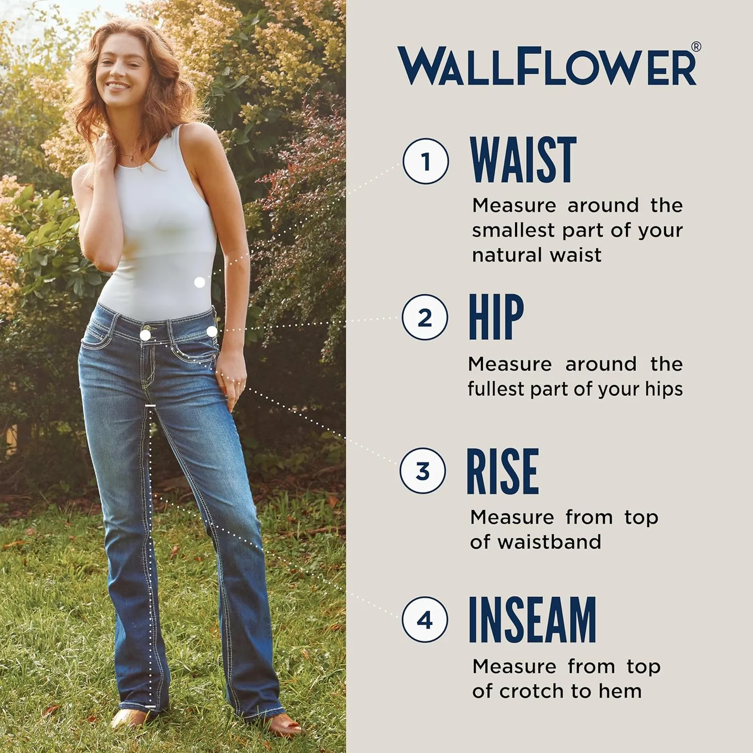 WallFlower Luscious Curvy Bootcut Jeans for Women Mid-Rise Insta Stretch Denim, Size Inclusive Juniors Jeans, Sizes 0 to 24
