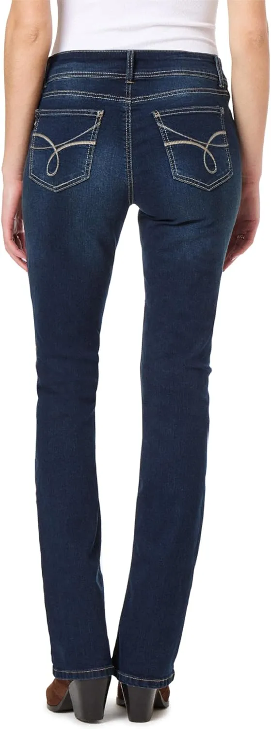 WallFlower Luscious Curvy Bootcut Jeans for Women Mid-Rise Insta Stretch Denim, Size Inclusive Juniors Jeans, Sizes 0 to 24