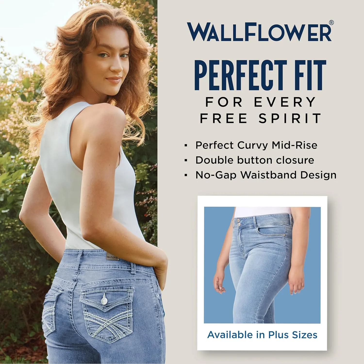 WallFlower Luscious Curvy Bootcut Jeans for Women Mid-Rise Insta Stretch Denim, Size Inclusive Juniors Jeans, Sizes 0 to 24